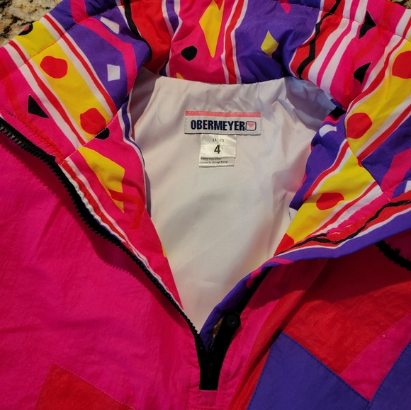 Vintage Retro Neon Obermeyer Ski Shell Jacket - Picture 4 of 10